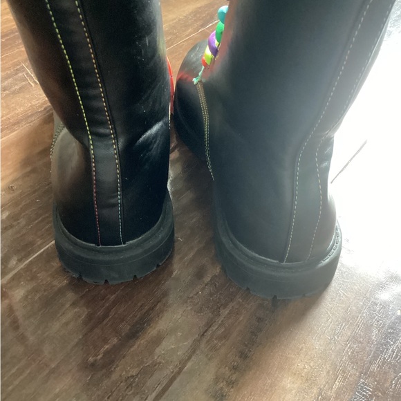 Rainbow Lace Combat Boots Size 10 - Picture 6 of 7